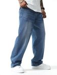 Ben Martin Light Blue Men Jeans || Wide Leg Jeans for Men || Loose Jeans for Men || Baggy Jeans for Men, 32