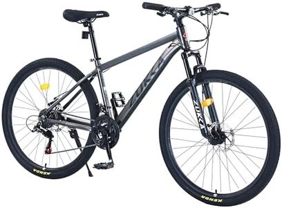 27.5" Wheels 21-Speed Mountain Bike for Men, Women, Boys and Girls, Front Suspension Aluminum Frame (Black)