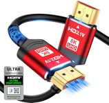 MYY (16FT/5M) 8K 10K HDMI 2.1 Cable 48Gbps, Certified Ultra High Speed HDMI® Cable Braided Cord-4K@120Hz 8K@60Hz, DTS:X, HDCP 2.2 & 2.3, HDR 10 Compatible with Roku TV/PS5/HDTV/Blu-ray