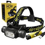 Nitecore HC68 - 2000 lumens, E-Focus, Charging Function, Includes Li-ion Battery, Black