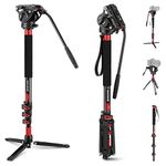 NEEWER 71.6" Pro Camera Monopod with Feet, Carbon Fiber Telescopic Video Monopod with QR Plate Compatible with DJI RS Gimbals, Removable Base for Camera Camcorder, Max Load 13.2lb/6Kg, TP71