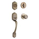 Kwikset Belleview Single Cylinder Handleset w/Tylo Knob Featuring SmartKey in Antique Brass