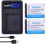 DuraPro 2Pcs 3.7V 1200mAh EN-EL19 EN EL19 Camera Battery + LCD USB Charger for Sony NP-BJ1 Battery; Nikon Coolpix S2600 S2700 S3100 S3500 S4100 S4150 S4400 S5200 S6400 S6900