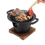 Mini Hibachi Grill, Japanese Korean Style Single Serving Yakiniku Grill Individual Tabletop Portable Mini Barbecue Grill Charcoal Grill for Indoor Outdoor