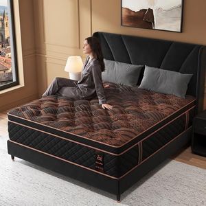 Queen Hybrid Mattress 34cm, Medium Firm Gel Memory Foam & Pocket Springs - Cooling, Motion Isolation & Pressure Relief for Back & Side Sleepers, CertiPUR-US Certified