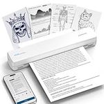 POLONO Portable Printer Wireless for Travel, D810 Bluetooth Thermal Printer Support for 8.5"x11" US Letter, Inkless Compatible with iOS, Android, Laptop for Office, Car and Home, White