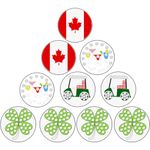 Golf Ball Markers Assorted Patterns Flag Fits All Magnetic Golf Hat Clips Value 10 Pack, Alloy Soft Enamel Technique Marker for Golf Gloves Divot Tools Marks(Type 1)