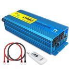 2000Watt Pure Sine Wave Inverter Peak Power 4000 Watt 12V DC to 230V/240V AC Converter - 2 universal AC Outlets & LCD display Power Inverter with wireless Remote Control Cantonape