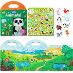 Jelly Reusable Sticker Book,Removable Stickers for Kids Fashion Activity Quiet Busy Book Preschool Learning Activities for Toddlers Ages 3-6