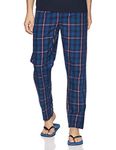 U.S. POLO ASSN. Men Cotton Comfort Fit Casual Style Check I659 Lounge Pants - Pack Of 1 (Blue Big Check M)