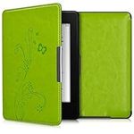 kwmobile Case Compatible with Amazon Kindle Paperwhite Case - eReader Cover - Butterfly Tendril Light Green