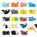 AWAVM 18Pcs Cute Animal Cable Protector,Animals Cables Silicone Protector Bite, Cable Break Protection for Usb Charging Cable Protector Compatible With Iphone, Android