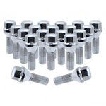 Wheel Accessories Parts 20 Pcs Lug Nut Set M12 x 1.25 12x1.25 Thread Acorn Seat Lug Bolts 17mm Hex 28mm Thread Length Chrome Lug Nuts for Chrysler 200 | 2016+ Jeep Cherokee | 2017+ Jeep Compass