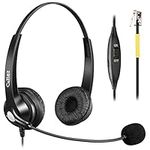 Landline Phone Headset with Microphone Noise Cancelling, RJ9 Telephone Headset for Yealink T41S T42S T46S T48S T19P T21P T41P T23G T46U Avaya 1608 1616 9608 Grandstream GXP1620 Office Desk IP Phones