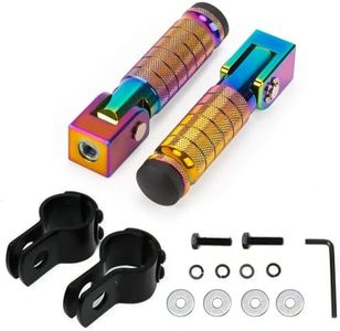 XINGWU M8 Motorcycle Foot Pegs 90 Degree Foldable Footpegs CNC Anti-Skid Footrest Universal for Yamaha Honda Suzuki Aprilia Electric Car Motorbike Mini Bike Dirt Pit Bike Passenger Pedal Colorful