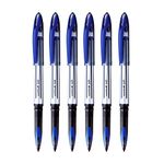 uni-ball Air UBA188L 0.7mm Roller Ball Pen | Blue Body, Blue Ink, Pack of 6