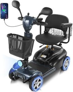 15 Miles Mbxcooter 4 Wheels Mobility Scooter for Adults&Seniors Up to 300LBS, 350W Electric Powered Wheelchair Device with Extended Battery, Dual Baskets, Rotating Seat, Weight Only 58 Pounds