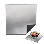 40" Square Fire Pit Mat Grill Mat,DocSafe Fireproof Mat 3 Layers Fire Pit Pad for Deck Patio Grass Outdoor Wood Burning Fire Pit and BBQ Smoker,Easy to Clean,Black & Silver