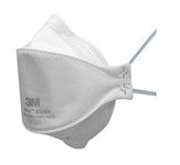 3M Ce Certified Nonwoven Fabric Disposable FFP2 Respirator (White, No Filter, Pack Of 5) For Unisex (9320+)