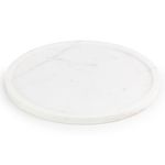 EHC Natural Marble, Bathroom Vanity Tray, Tray Bathroom, Decorative Tray, Candle Tray, Countertop Sink Storage Tray Organiser for Cosmetic, Perfume, Home Decor Tray, Round, White, 26 x 26 x 1 cm