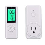 DIGITEN WTC100 Wireless Thermostat Plug-in Temperature Controller Outlet Remote Control Built in Temp Sensor Thermometer Heating Cooling Mode for Fan Heater Greenhouse Home Brew Reptile