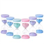 CUSEVE Sand Timers for Kids and Classroom - Big Plastic Sand Hour Glass Hourglass Set - Large Visual Toothbrush Sand Clock Watch for Toddlers Game - (Pack of 6)