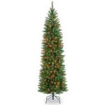 National Tree 6.5 Foot Kingswood Fir Pencil Tree with 250 Multicolor Lights, Hinged (KW7-313-65)