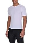 TCA Men's T-Shirts Short Sleeve Cycling Base Layer Mens Activewear – Super Breathable See-Through Mesh Gym Top – Tight Fit Undershirt Running Top Men- White, S