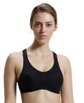 Jockey Women's Cotton Padded Wirefree Active Bra 1378_Black_L