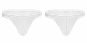 BRUCHI CLUB Men Thong Underwear White Color Medium Size Pack of 2