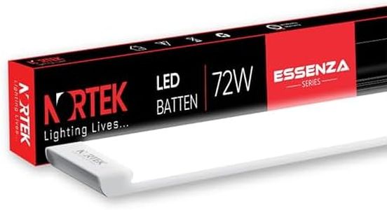 Nortek Essenza 72 Watt 4 Feet 3 in 1 Colour Led Tube Light Batten for Home - Colour Changing Switch (Natural, Warm & Cool White Light), Fit for Wall, Ceiling or Hanging Clamps in any Room, Pack of 1