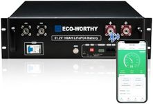 ECO-WORTHY 48V 100Ah LiFePO4 Lithium Battery, 5.12kWh Capacity, Server Rack Battery with Bluetooth, 6000 Cycles, 3U Chassis, Perfect for Off-Grid, Solar, Backup Power