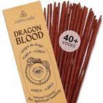 Potent Dragons Blood Incense Sticks - (40+Sticks, 9 inch) Thick Natural Resin Incense, Clean Charcoal Free | Sweet Spicy & Ambery Smelling Protection Incense (Sangre de Grado) (Burn Time 45+ Mins)