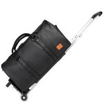 Rolling Duffel Bags with Wheels,Waterproof Duffle Bags with Removable Rollers Carry on Duffel Bag with Wheels Leather Duffle Bags with Shoes Compartment for Men and Women, Black-Detachable, one_size,