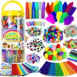 FunzBo Arts and Crafts Supplies for Kids - Kids Craft Kit with Art Supplies & Craft Supplies, Preschool Learning Activities, School Art Project, DIY Birthday Gifts, Crafts for Kids Age 4-6, 6-8, 8-12