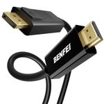 BENFEI 4K DisplayPort to HDMI 1.8M Cable, DisplayPort to HDMI Uni-Direction Cable Gold-Plated Cord for Lenovo, HP, ASUS, Dell and Other Brand