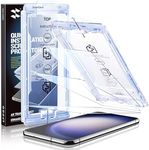 SMARTDEVIL [3 Pack for Samsung Galaxy S23 FE Screen Protector, Finger Print Reader Compatible, Fast & Easy Installation, Clear 9H Tempered Glass Film, Alignment Frame [Dust-Free & Bubble-Free]