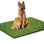 Loytryal 80 x 100 cm Fake Grass Pee for Dogs Artificial Grass Rug Turf for Puppy Potty Training Washable Grass Mat Pee Grass for Dog Potty Tray