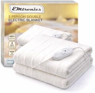 EMtronics Heated Electric Under Blanket Bed Warmer with 3 Heat Settings, Overheat Protection, Machine Washable - Double Size 135cm x 120cm