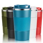 Travel Mug Reusable Coffee Cups Thermal Insulated Vacuum Insulation Smoothie Cup Stainless Steel Bottle for Hot Cold Drinks with Lid (Blue, 510ml)