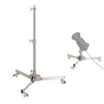 Neewer Heavy Duty Light Stand with Casters, Max Height 3.2ft/98cm, Stainless Steel Foldable Adjustable Tripod Stand, Photography Light Stand for Speedlight Softbox Monolight, Max Load 22lb, ST98SS