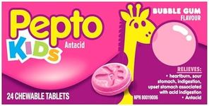Pepto Bismol Kid's Chewable Tablets for Heartburn, Acid Indigestion, Sour Stomach, and Upset Stomach, Bubblegum Flavor, 24 ct
