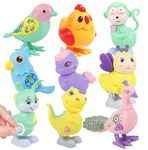 Zest 4 Toyz 3 Pcs Jumping Bird, Rabbit & Animal Wind Up Toys for Babies Key Operated Crawling Walking Toy Set for Kids - Fun & Interactive Animal Toy Set for Boys & Girls- Assorted Color & Design