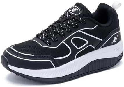 GOOBON Zapatos ortopédicos para mujer, fascitis plantar, soporte para arco, soporte para el arco del pie, cómodos, zapatos informales, talla 36-42,5 EU, negro blanco, 40 EU