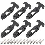 uxcell 6 Set Rubber Flexible T-Handle Draw Latches 4.4 Inch Latch Hasp for Tool Box, Cooler, Golf Cart, Engineering Machine Hood, Black