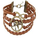 Yozzy The Hunger Games Bracelet Katniss Everdeen Mockingjay Birds Infinity Bracelet Leather, 8 inch, Leather, no gemstone