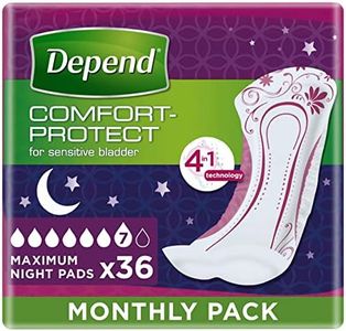 Depend Maximum Overnight, Incontinence Pads for Women - 36 Pads