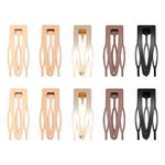 10 Pcs Double Grip Hair Clips, Sightor Metal Snap Hair Clips Hair Barrettes for Women Hair Making Salon Supplies Hair Accessories (Black, Brown, Beige, Khaki, Gold)