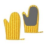 Corn Pattern Silicone Oven Mitts Ki