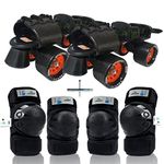 Jaspo Insane Adjustable Roller Blade Skates Suitable for Age Group (6-14 Years, Unisex, Intact, Speed Wheel, Black)